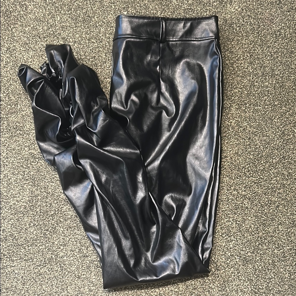 Black Faux Leather Pant